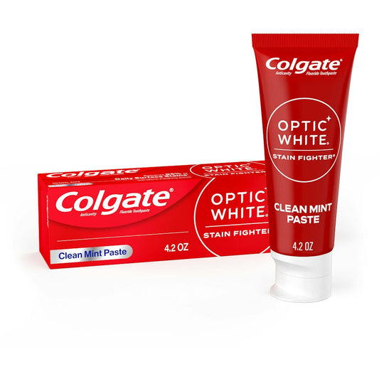 Colgate Optic White Stain Fighter Anticavity Fluoride Toothpaste, Clean Mint Paste, 4.2 Ounces Toothpaste Pasteur Pharmacy