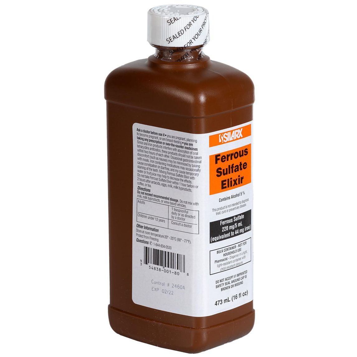 Silarx Ferrous Sulfate Elixir 220 Mg Iron Supplements By Laboratories - 16 Oz Vitamins & Supplements Pasteur Pharmacy