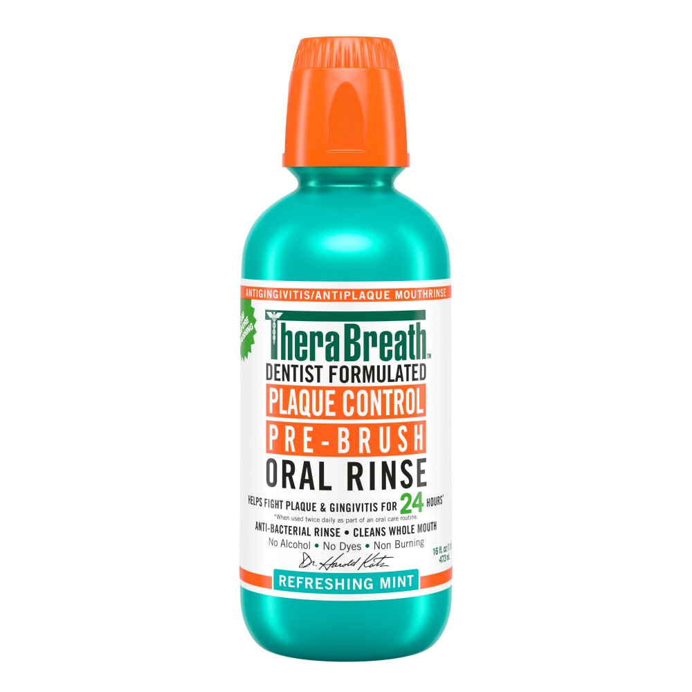 Therabreath Plaque Control Pre-Brush Oral Rinse Refreshing Mint 16 Oz Oral Care Pasteur Pharmacy