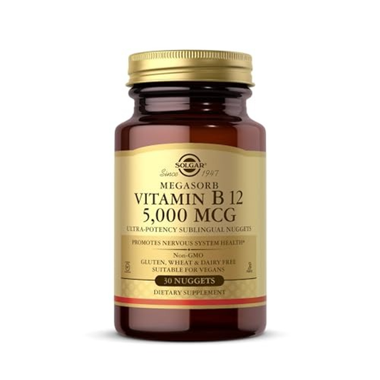 Solgar Sublingual Vitamin B12 5000 Mcg, 30 Nuggets