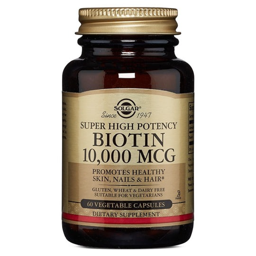 Solgar Super High Potency Biotin 10,000 Mcg 60 Vegetable Capsules Vitamins & Supplements Pasteur Pharmacy