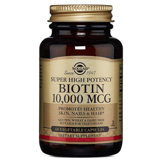 Solgar Super High Potency Biotin 10,000 Mcg 60 Vegetable Capsules Vitamins & Supplements Pasteur Pharmacy