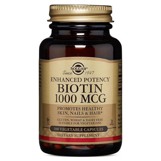 Solgar Enhanced Potency Biotin 1000 Mcg, 100 Vegetable Capsules Vitamins & Supplements Pasteur Pharmacy