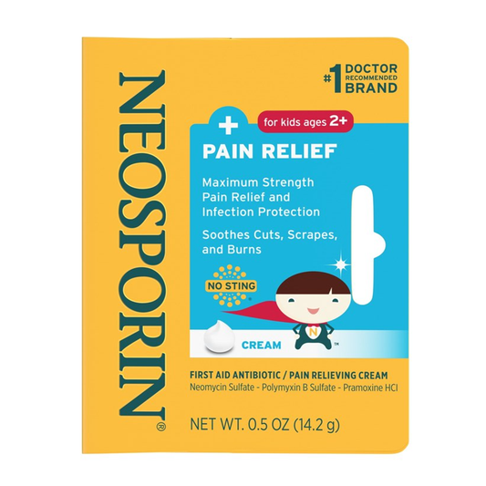 Neosporin First Aid Antibiotic + Pain Relief Cream For Kids, .5 Oz First Aid Pasteur Pharmacy