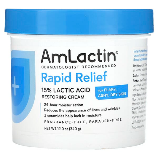 AmLactin Rapid Relief Moisturizing Cream - 12 Oz Bath & Body Pasteur Pharmacy