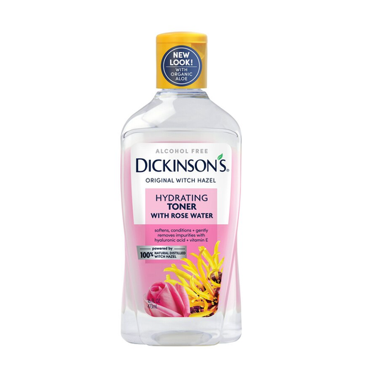 Dickinson's Enhanced Witch Hazel Hydrating Toner With Rosewater, Alcohol Free, 98% Natural Formula, 16 Fl Oz Toners Pasteur Pharmacy