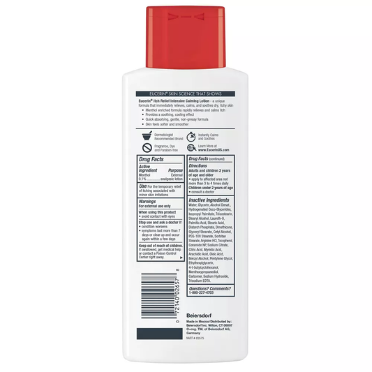 Eucerin Itch Relief Intensive Calming Lotion For Sensitive Dry Skin - 8.4 Fl Oz Lotion & Moisturizer Pasteur Pharmacy