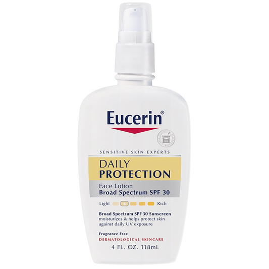 Eucerin Daily Protection Broad Spectrum Face Lotion & Sunscreen, SPF 30, 4 Fl Oz Sunscreen Pasteur Pharmacy