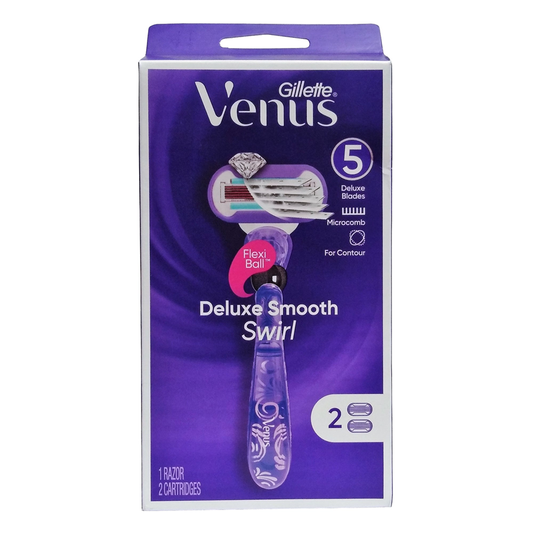 Gillette Venus Deluxe Smooth Swirl Razor 2 Pc Box Razor Blades Pasteur Pharmacy