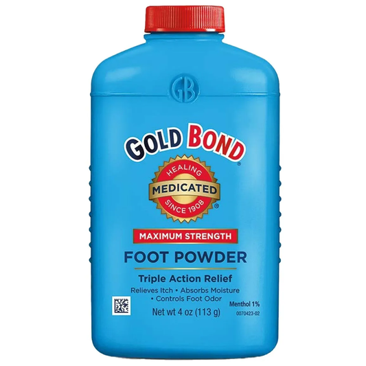 Gold Bond Foot Powder, Maximum Strength, Medicated - 4 Ounce Foot Care Pasteur Pharmacy