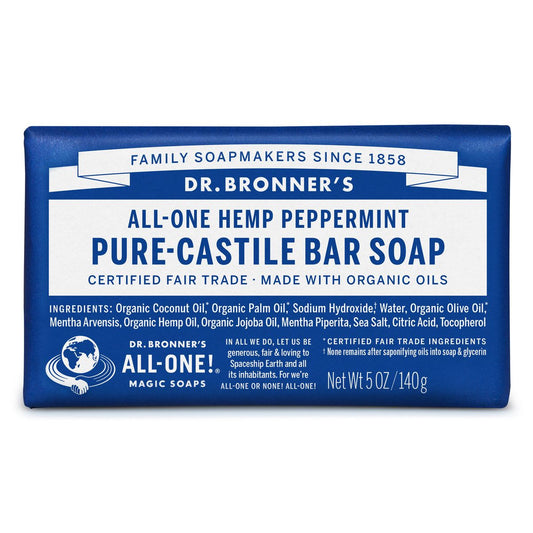 Dr Bronner's Bar Soap, Pure Castile, All One Hemp, Peppermint 5 Oz Bar Soap Pasteur Pharmacy