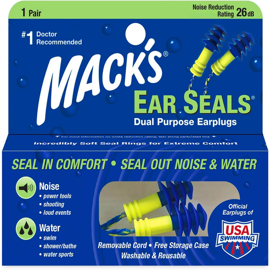Mack's Ear Seals Dual Purpose Earplugs, 1 Pair Earplugs Pasteur Pharmacy
