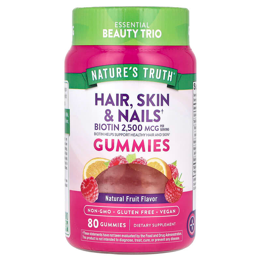 Nature's Truth Hair Skin & Nails Gummies Fruit 89 Ct Vitamins & Supplements Pasteur Pharmacy