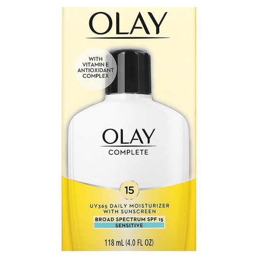 Olay Complete, Sensitive UV 365 Broad Spectrum SPF 15 Daily Moisturizer With Sunscreen, 4 Fl Oz Face Moisturizer Pasteur Pharmacy