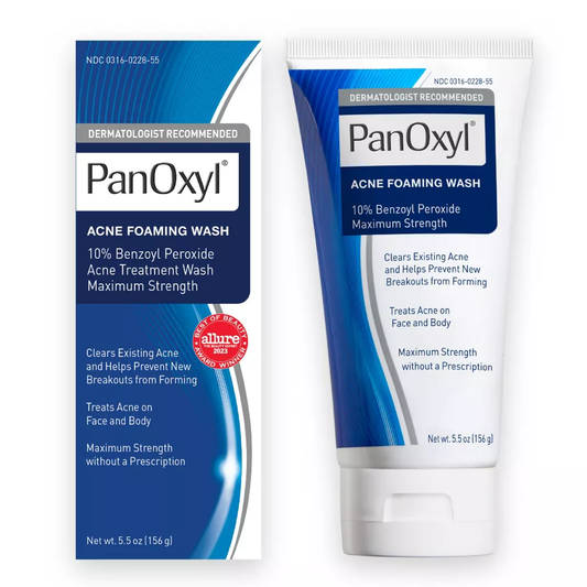PanOxyl Acne Foaming Wash with 10% Benzoyl Peroxide, Maximum Strength, 5.5 oz Skin Care Pasteur Pharmacy