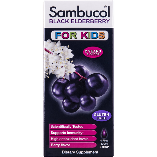 Sambucol Black Elderberry, Berry Flavor, For Kids, Syrup 4 Fl Oz Vitamins & Supplements Pasteur Pharmacy