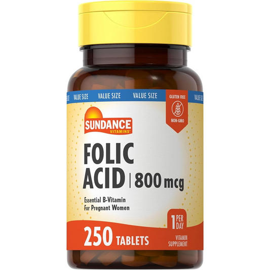 Sundance Vitamins Folic Acid 800 Mcg Tablets Vitamins & Supplements Pasteur Pharmacy