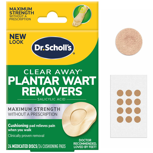 Dr. Scholl's Clear Away Plantar Wart Removers Maximum Strength Medicated Discs Wart Removers Pasteur Pharmacy
