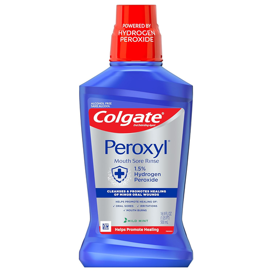 Colgate Peroxyl Antispetic Mouth Sore Rinse - Mild Mint - 16.9 Fl Oz Mouthwash Pasteur Pharmacy
