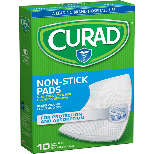 Curad Telfa 2" X 3 Inches Non-Stick Pads 10 First Aid Pasteur Pharmacy