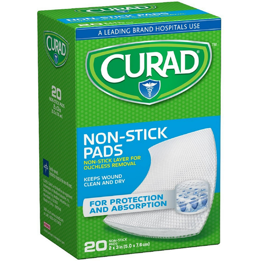 Curad Small Non-Stick Pads 2 X 3 In First Aid Pasteur Pharmacy