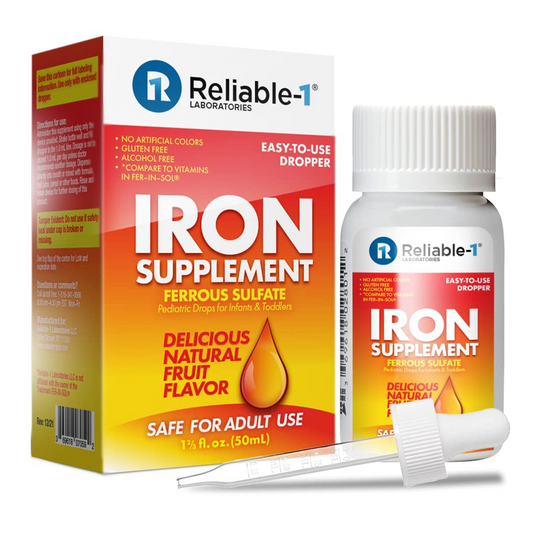 Reliable-1 Labs Iron Supplement: Ferrous Sulfate Drops (Fruit Flavor - 50 mL) Health & Beauty Pasteur Pharmacy