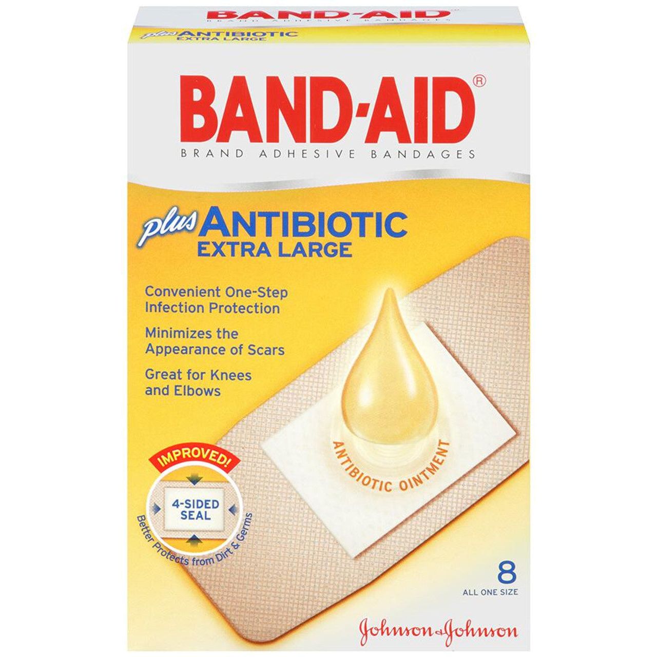 Band-Aid Brand Antibiotic Extra Large – 8 Count First Aid Pasteur Pharmacy