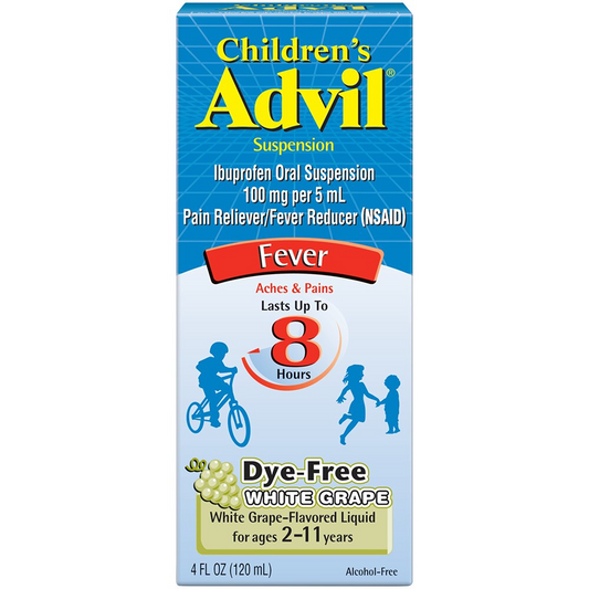 Advil Children’s Pain Reliever/ Fever Reducer Liquid Dye-Free White Grape 4Oz Health & Beauty Pasteur Pharmacy