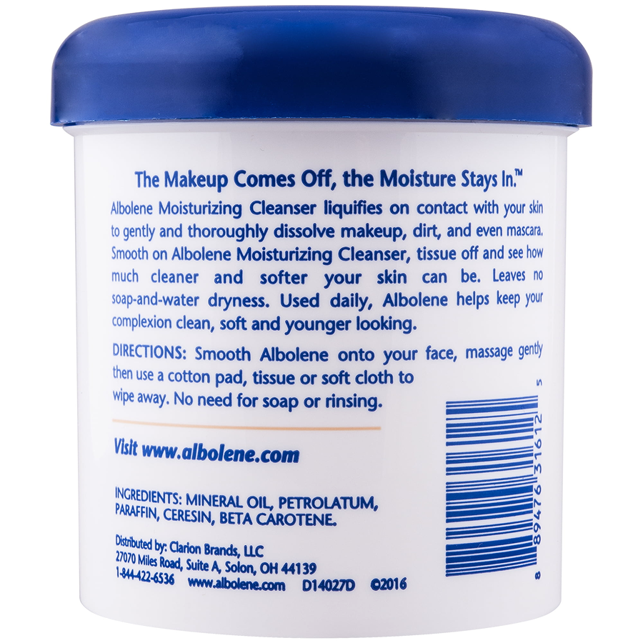 Albolene Moisturizing Cleanser Cream, Fragrance Free, 12 Oz Skin Care Pasteur Pharmacy