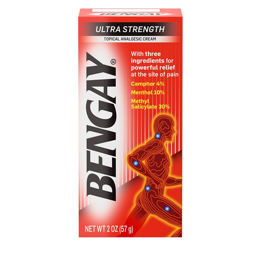 Bengay Ultra Strength Pain Relieving Cream - 2 oz (57g) - Non-Greasy Topical Analgesic Medicine & Drugs Pasteur Pharmacy