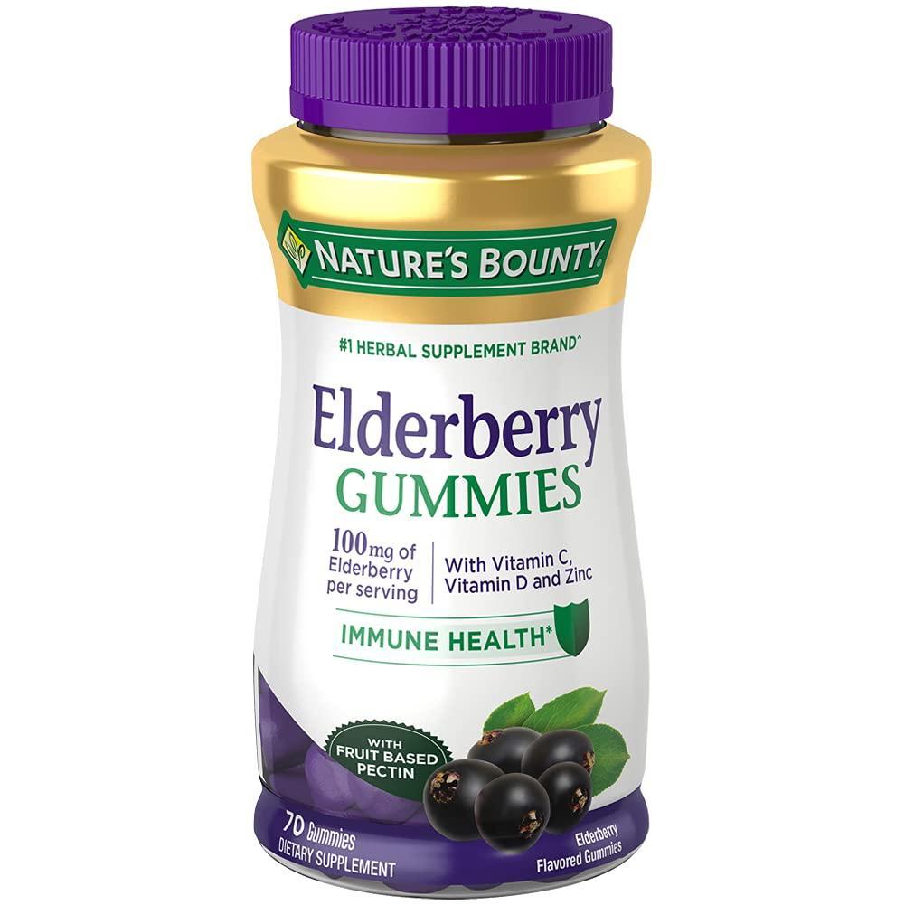 Nature's Bounty Elderberry Gummies, 100 Mg, 70 Gummies Personal Care Pasteur Pharmacy