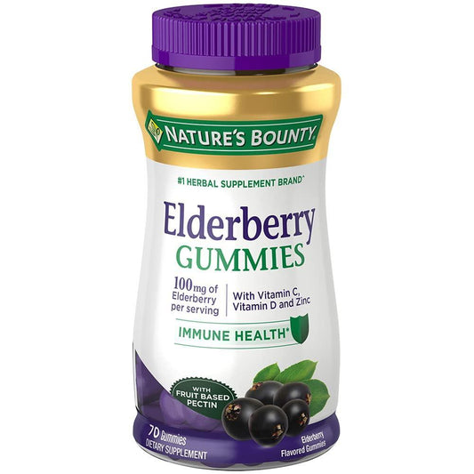 Nature's Bounty Elderberry Gummies, 100 Mg, 70 Gummies Personal Care Pasteur Pharmacy