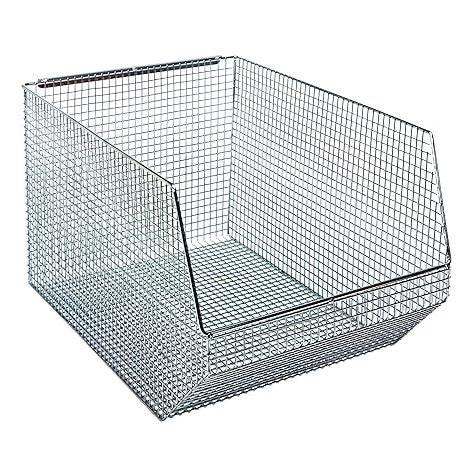 Quantum Storage Systems QMB560C 5-Pack Wire Mesh Stack And Hang Bins 18-1/2 X 11 X 10-1/8 Chrome Storage & Organization Pasteur Pharmacy