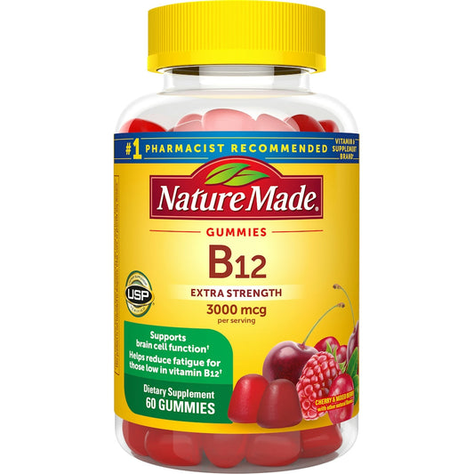 Nature Made Vitamin B12, Cherry & Mixed Berry, Extra Strength, 3000 Mcg, Gummies Vitamins & Supplements Pasteur Pharmacy