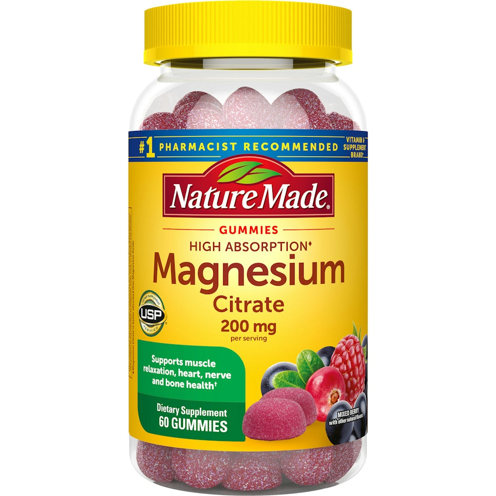 Nature Made High Absorption Magnesium Citrate 200 Mg, Dietary Supplement For Muscle Relaxation Support, 60 Gummies, 30 Day Supply Health & Beauty Pasteur Pharmacy