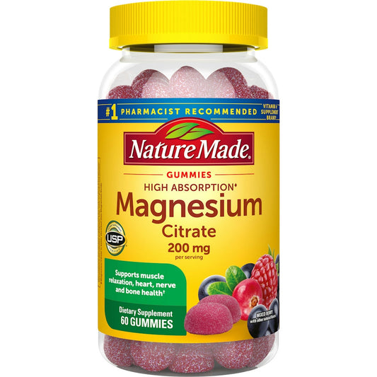 Nature Made High Absorption Magnesium Citrate 200 Mg, Dietary Supplement For Muscle Relaxation Support, 60 Gummies, 30 Day Supply Health & Beauty Pasteur Pharmacy