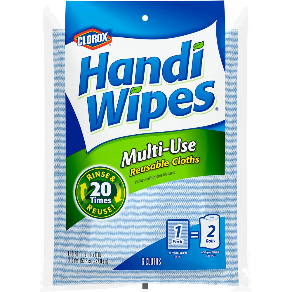 Clorox Handi Wipes Multi-Use Reusable Cleaning Cloths 21" X 11" 6 Count