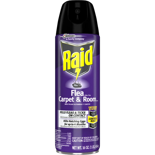 Raid Flea Killer Aerosol Plus Carpet & Room Spray, 16 Oz Pest Control Pasteur Pharmacy