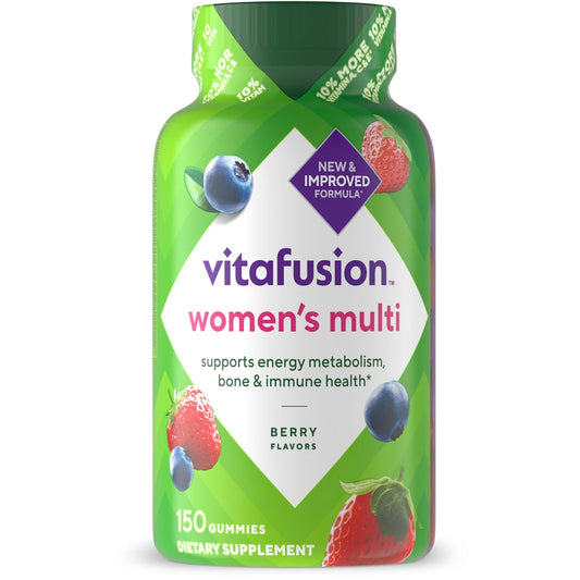 Vitafusion Women's Multivitamin Gummies, Daily Health & Energy Metabolism Support, Berry Flavors, 150 Count Vitamins & Supplements Pasteur Pharmacy