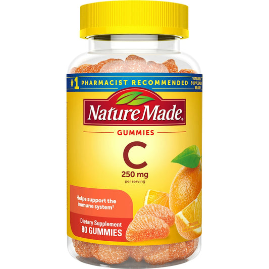 Nature Made Vitamin C 125 mg Adult Gummies, Immune Support, Tangy Orange Flavor, 80 Count Vitamins & Supplements Pasteur Pharmacy