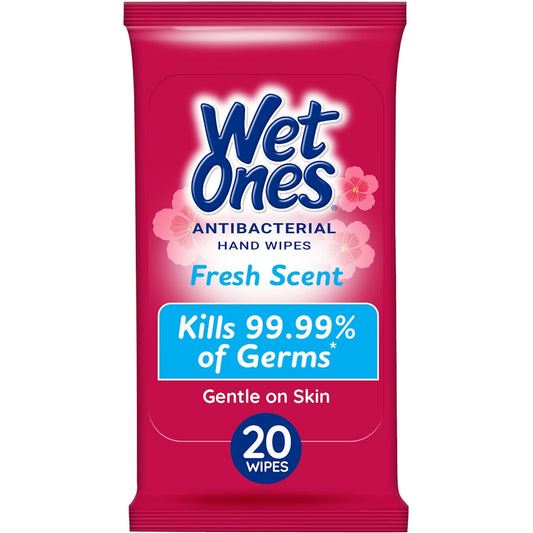 Wet Ones Antibacterial Hand Wipes Travel Pack, Fresh Scent, 20ct Bath & Body Pasteur Pharmacy