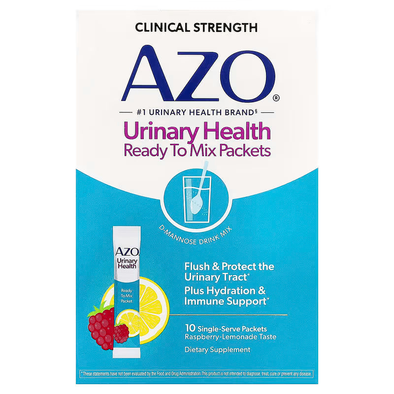 AZO Urinary Health Daily Support Raspberry Lemonade Flavor 10 Count Pack Vitamins & Supplements Pasteur Pharmacy