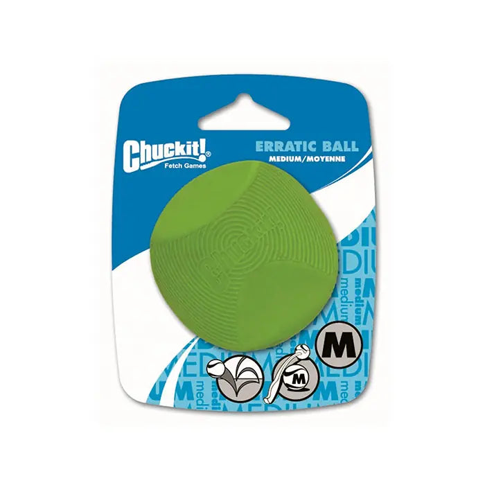 Chuckit Erratic Ball Durable Rubber Dog Fetch Toy Medium 6.4cm