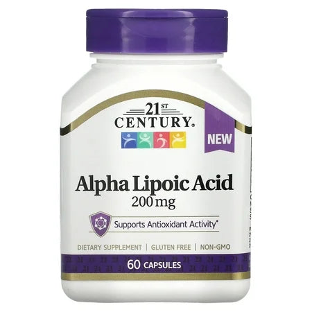 21st Century Healthcare Alpha Lipoic Acid 200 mg, 60 Count Vegetarian Capsules Health Care Pasteur Pharmacy