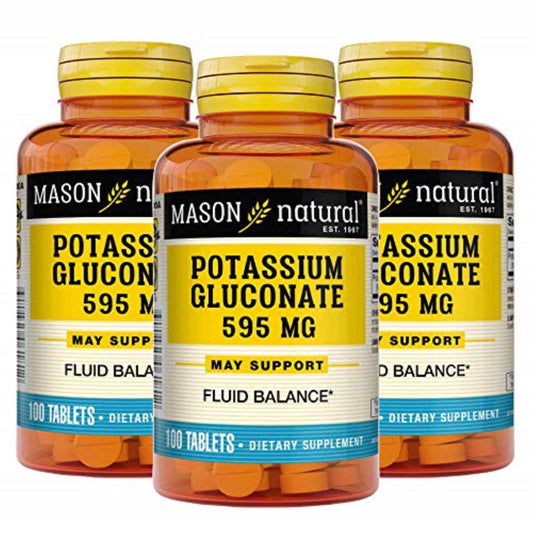 Mason Natural Potassium Gluconate, 595 Mg, 100 Tablets Vitamins & Supplements Pasteur Pharmacy