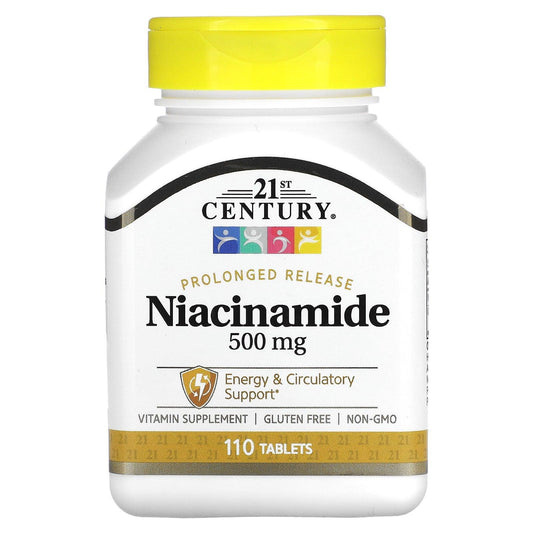 21st Century Niacin 500mg Prolonged Release, Heart Health Support, 110 Tablets Vitamins & Supplements Pasteur Pharmacy