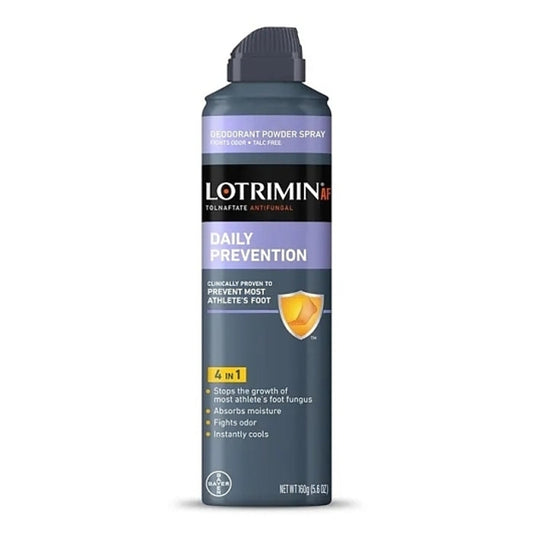 Lotrimin Af Athletes Foot Daily Prevention Antifungal Powder Spray 5.6 Oz Deodorant Pasteur Pharmacy