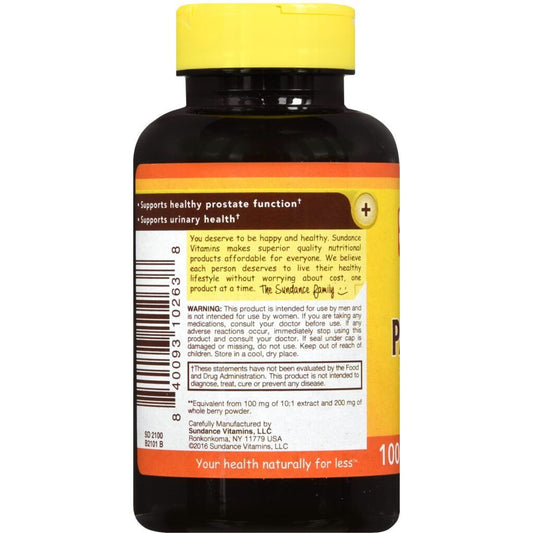 Sundance Vitamins Saw Palmetto 1200 Mg - 100 Capsules Vitamins & Supplements Pasteur Pharmacy