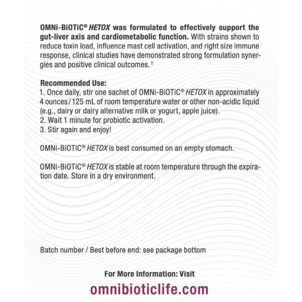 OMNi BiOTiC HETOX Probiotic Liver Detox – Bifidobacterium & Lactobacillus Probiotic Supplement – Hypoallergenic Gut-Liver Support – Non-GMO Detox Cleanse For Men And Women Vitamins & Supplements Pasteur Pharmacy