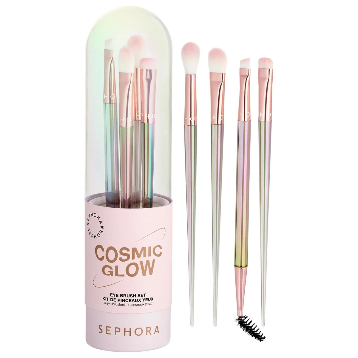 Cosmic Glow Vegan Eye Brush Set: Holographic Makeup Brushes for Effortless Application & Stunning Looks